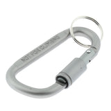 Max Durable Locking Climbing Carabiner D Shape Matte Silver Keychain Clip Type 1