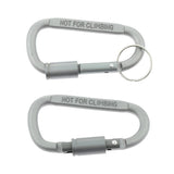 Max Durable Locking Climbing Carabiner D Shape Matte Silver Keychain Clip Type 1