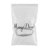Max Durable Locking Climbing Carabiner D Shape Matte Silver Keychain Clip Type 2