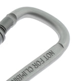 Max Durable Locking Climbing Carabiner D Shape Matte Silver Keychain Clip Type 2