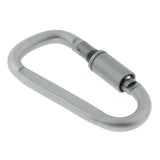 Max Durable Locking Climbing Carabiner D Shape Matte Silver Keychain Clip Type 2