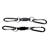 Max Magnetic Buckle Clip Fly Fishing Net Holder Keeper Carabiner Black Double