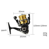 Max 5+1BB Ball 6.7:1 Gear Ratio Spining Fishing Reel Saltwater Catfish Fishing