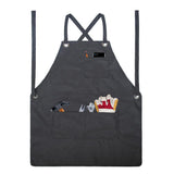Max Heavy Duty Canvas Work Apron with Tool Pockets & Cross-Back Strap Adjustable