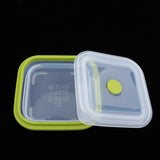 Max Foldable Silicone Square Lunch Box Food Crisper for Outdoor Camping 600ML