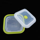 Max Foldable Silicone Square Lunch Box Food Crisper for Outdoor Camping 600ML