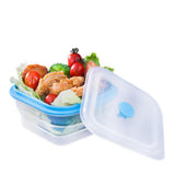 Max Foldable Silicone Square Lunch Box Food Crisper for Outdoor Camping 600ML