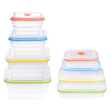 Max Foldable Silicone Square Lunch Box Food Crisper for Outdoor Camping 1200ML