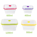 Max Foldable Silicone Square Lunch Box Food Crisper for Outdoor Camping 1200ML