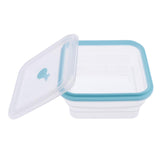Max Foldable Silicone Square Lunch Box Food Crisper for Outdoor Camping 1200ML