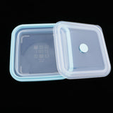 Max Foldable Silicone Square Lunch Box Food Crisper for Outdoor Camping 1200ML
