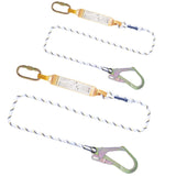 Max Safety Fall Protection Single Lanyard Braided Rope with Shock Absorber 1.2M