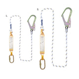 Max Safety Fall Protection Single Lanyard Braided Rope with Shock Absorber 1.2M