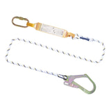 Max Safety Fall Protection Single Lanyard Braided Rope with Shock Absorber 1.2M