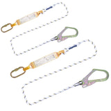 Max Safety Fall Protection Single Lanyard Braided Rope with Shock Absorber 1.2M