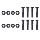 Max 8 Pieces Skateboard 25mm Truck Bolts Screws with Nuts Set Hardware - Black