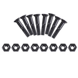 Max 8 Pieces Skateboard 25mm Truck Bolts Screws with Nuts Set Hardware - Black