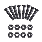 Max 8 Pieces Skateboard 25mm Truck Bolts Screws with Nuts Set Hardware - Black