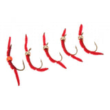 Max Maxb 5 Pieces San Juan Squirmy Wormy Trout Worm Fly Assortment Fishing Flies Red