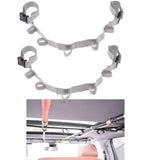 Max 2pcs Car Fishing Pole Holder Rod Storage Rack & Nylon Lace Adjustable Gray