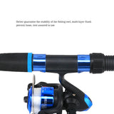 Max Fishing Kit Telescopic Fishing Rod and Reel Combos Hook Tackle Kit 1.8m Blue