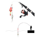 Max Fishing Kit Telescopic Fishing Rod and Reel Combos Hook Tackle Kit 1.8m Blue
