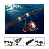 Max Fishing Kit Telescopic Fishing Rod and Reel Combos Hook Tackle Kit 1.8m Blue