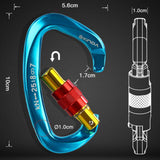 Max 2Pieces 25KN Aluminum Carabiner D-Ring Keychain Durable Hooks Clip Hiking