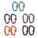 Max 2Pieces 25KN Aluminum Carabiner D-Ring Keychain Durable Hooks Clip Hiking