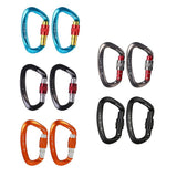 Max 2Pieces 25KN Aluminum Carabiner D-Ring Keychain Durable Hooks Clip Hiking