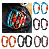 Max 2Pieces 25KN Aluminum Carabiner D-Ring Keychain Durable Hooks Clip Hiking