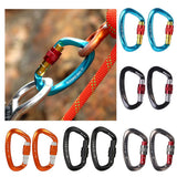 Max 2Pieces 25KN Aluminum Carabiner D-Ring Keychain Durable Hooks Clip Hiking