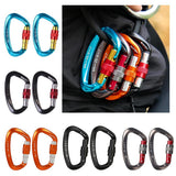 Max 2Pieces 25KN Aluminum Carabiner D-Ring Keychain Durable Hooks Clip Hiking