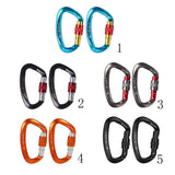 Max 2Pieces 25KN Aluminum Carabiner D-Ring Keychain Durable Hooks Clip Hiking