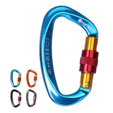 Max 2Pieces 25KN Aluminum Carabiner D-Ring Keychain Durable Hooks Clip Hiking