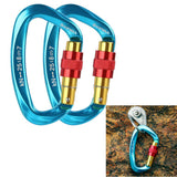 Max 2Pieces 25KN Aluminum Carabiner D-Ring Keychain Durable Hooks Clip Hiking