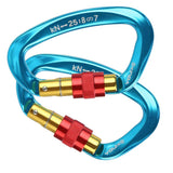 Max 2Pieces 25KN Aluminum Carabiner D-Ring Keychain Durable Hooks Clip Hiking