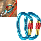 Max 2Pieces 25KN Aluminum Carabiner D-Ring Keychain Durable Hooks Clip Hiking