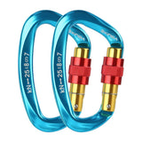 Max 2Pieces 25KN Aluminum Carabiner D-Ring Keychain Durable Hooks Clip Hiking