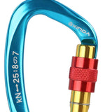 Max 2Pieces 25KN Aluminum Carabiner D-Ring Keychain Durable Hooks Clip Hiking