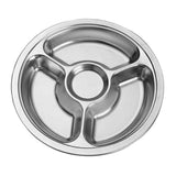 Max 304 Stainless Steel Sectioned Food Serving Tray for School Canteen 25.5cm B