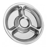 Max 304 Stainless Steel Sectioned Food Serving Tray for School Canteen 25.5cm B