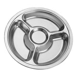 Max 304 Stainless Steel Sectioned Food Serving Tray for School Canteen 25.5cm B