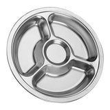 Max 304 Stainless Steel Sectioned Food Serving Tray for School Canteen 25.5cm B