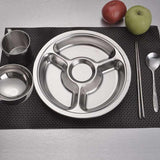 Max 304 Stainless Steel Sectioned Food Serving Tray for School Canteen 25.5cm B