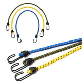 Max 4 Pieces Elastic Bungee Cord Rope Luggage Packing Strap &Hook Outdoor Khaki