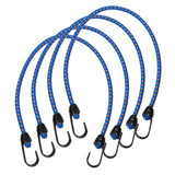 Max 4 Pieces Elastic Bungee Cord Rope Luggage Packing Strap &Hook Outdoor Blue