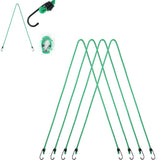 Max 4 Packs Elastic Bungee Cord Rope Luggage Packing Strap & Hook Outdoor Green