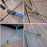 Max 4 Packs Elastic Bungee Cord Rope Luggage Packing Strap & Hook Outdoor Green