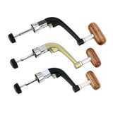 Max Metal Spinning Fishing Reel Handle Rocker Arm Wooden Crank Handle Black L